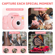 Wisairt X2 Kids 1080P 8MP HD Digital Video Camera with 32GB SD Card (Pink, Dolphin)