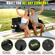 HUSGW Stadium Grandstand Seat, 2 Pcs, Adjustable Backrest with Lumbar Pillow, Double Armrests, Multifunctional Storage, Portable Foldable Outdoor Chair