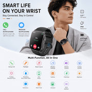 Cillso Smart Watch, 2.01 in AMOLED Display, Bluetooth Calling, Fitness Tracker with 110+ Sport Modes, IP68 Waterproof, Black