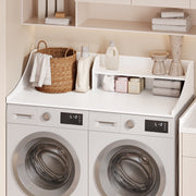 Tarnorci 54 in 2-Layer Washer Dryer Countertop with Storage Shelf and Side Safety Edge, White, XYJB-02-01