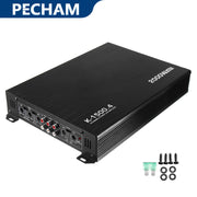 Pecham CC1895 2000W 4 Channel Car Amplifier, Digital Stereo Class A/B Amp, Adjustable Low/High Pass Filters, Bass Boost, Aluminum Alloy