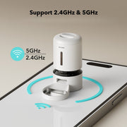 Petlibro Granary Automatic Pet Feeder with 1080P HD Camera, Night Vision, 2-Way Audio, Motion and Sound Alerts, WiFi App Control, 5L Capacity, White, PLAF203