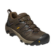 KEEN Utility Lansing Low Steel Toe Work Shoe, Waterproof Leather Mesh, Cascade Brown/Fired Brick, Wide 12