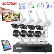 ZOSI ZSWNVK-A83082-W-US-A3-S1 3MP Security Camera System with Audio 8CH Wireless Security Camera System