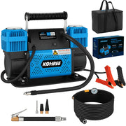 Kohree 12V Dual Cylinder Tire Inflator, Heavy Duty Air Compressor, 150 PSI, 12.35 ft/Min, Metal Shell, Portable for Offroad Truck RV 4x4 Vehicles, KR4133-WR