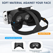 Kocwell VR Headset for Nintendo Switch, Adjustable High-Definition Lenses, Lightweight Durable Design, Black