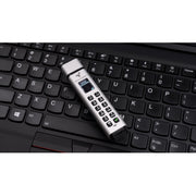 DataLocker K350 Encrypted USB Flash Drive, 16 GB, AES 256-bit Encryption, FIPS 140-2 Level 3, MIL-STD-810G Rated, IP67 Waterproof, USB 3.1 Gen 1 Type A, Digital Display with Keypad