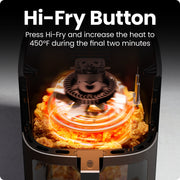 Chefman TurboFry Easy-View 8-Quart Stainless Steel Air Fryer, Digital Controls, Nonstick Basket, RJ38-SS-8TW
