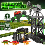 USA Toyz 225 Piece Green Ultimate Dinosaur Dash Race Track Adventure Playset for Kids Ages 3+