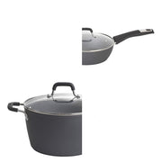 Bialetti Impact 10-Piece Textured Aluminum Cookware Set, Gray, Nonstick Pots and Pans with Lids, Oven-Safe up to 400F, 07559