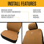 Carhartt C000139900199 Universal Fit Nylon Bucket Seat Cover, Grey