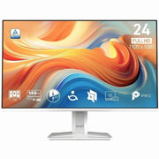 MSI PRO MP243W E14 24-Inch IPS Computer Monitor, 1920 x 1080 FHD, 144Hz Refresh Rate, Adaptive-Sync, HDR Ready, Matte White, Tilt Adjustable, VESA Mountable