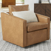 Better Homes & Gardens Steele Leather Swivel Chair, Camel
