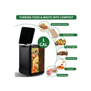 Keepeez 4L Electric Kitchen Composter, Quiet Odorless Food Waste Recycler with Auto Clean, Fast Cycle, Black, FWD-201