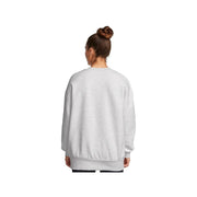 Under Armour UA Icon Fleece Women's Oversized Crew Pullover Sweater, Distant Gray Medium Heather White, X-Small, 1379475-023-XS