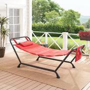 Mainstays TAHMB0729 Belden Park Polyester Hammock with Stand and Pillow for Outdoor Patio, Multi color, Assembled Length 90.55