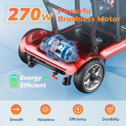 SACVON 985-Red Ultra Lightweight Mobility Scooter for Seniors, Red