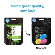 HP N9H67FN#RFD 62XL Black and Tri-Color Ink Cartridge Combo, High Yield, 2-Pack, Compatible with HP OfficeJet Printers