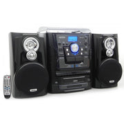 Spectra Bluetooth 3-Speed Stereo Turntable Music System Dual Cassette Deck