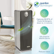 GermGuardian AC4900FL 22-Inch Air Purifier Tower with HEPA Filter; Plus Bonus Replacement HEPA Filter, UV Sanitizer and Odor Reduction