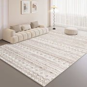 Pentantan Area Rug, 8 x 10 ft, Soft Faux Wool Pile, Machine Washable, Non Slip Moroccan Pattern, Brown