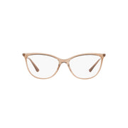 Vogue Eyewear Womens Cat Eye Prescription Eyewear Frames, Top Brown/Crystal, 54 mm, Full-Rim Plastic