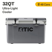 RTIC 504.0587928 Ultra-Light 32 Quart Hard Cooler Insulated Portable Ice Chest Dark Grey And Cool Grey