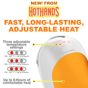 Kobayashi HotHands Rechargeable Hand Warmers, 2-Pack, Adjustable Heat, Fast Heating, Long-Lasting, Compact, Orange, H163650