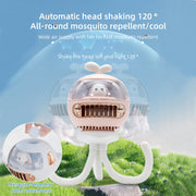 WZCPCV Rotatable Baby Stroller Fan with LED Light, 3600mAh Rechargable Fan, 4 Speeds, Pink