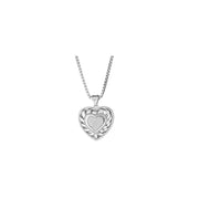 Unbranded P50001SSW1W-24 0.24 CT. T.W. Diamond Puffed Heart Pendant in Sterling Silver