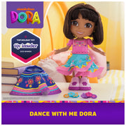 Spin Master Dance With Me Dora Interactive Doll with Music, Bilingual Phrases, 2 Skirts, Barrettes, Collector Card, 6073345