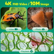 Hutact Digital Microscope, 3.5-Inch HD LCD Screen, 100X-1000X Magnification, 10MP Imaging, Detachable Stand, LED Lights, USB Compatible