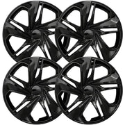 OxGord IB01 16 Inch Snap-On Hubcap Wheel Covers, Gloss Black, Pack of 4, Secure Fit for Standard Steel Wheels