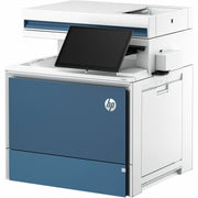HP Color LaserJet Enterprise Flow MFP 5800zf, 4-in-1 Multifunction Printer Copier Fax Scanner, 45 ppm, 1200 x 1200 dpi, Automatic Duplex, USB, White