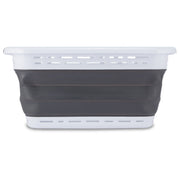 Black+Decker Collapsible Laundry Basket, Slim Rectangle, Gray, Space-Saving Design with Carrying Handles