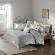 Home Essence Apartment ID10-1244 Arielle Brushed Comforter Set, Full/Queen, Gray/Silver