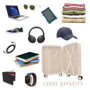 GForce 3 Piece Expandable Rolling Luggage Set, Ivory, Hard Shell, Spinner Wheels, Telescopic Handle, 20