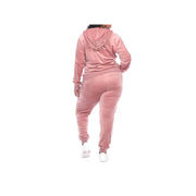 White Mark 2-Pc. Velour Tracksuit-Plus - Pink 1X