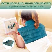 Comfytemp Weighted Heating Pad, Large 19x23 in, 2.6lb Electric Heat Wrap for Neck, Shoulders, and Back, 9 Heat Settings, 11 Timer Options, Soft Flannel, Machine-Washable, K9015