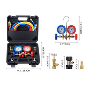 KFFKFF AC Manifold Gauge Kit, 3-Way Mount, Brass, 11.2 in x 10 in x 3.5 in, WZ--A301