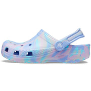 Crocs Kids Classic Marbled Tie Dye Clog, Moon Jelly Multi, Lightweight Waterproof Breathable, 1 Little Kid, 207002
