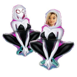 Cymylar Spider Girl Foil Balloon 33-Inch Multicolor Superhero Birthday Party Decoration(2Pcs)