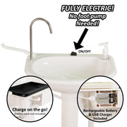 Galashield Portable Sink, Battery Operated Electric Hand Washing Station, 5 Gallon Tank, Soap Dispenser, Towel Holder, Compact Portable Design