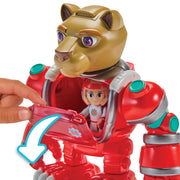 Playmates Toys Team Mekbots Animal Rescue Lion Mek Collectible Action Figure with Mei-Lin and Baby Monkey, Multicolor, 8 in, 56534