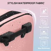 Fegat Dance Duffel Bag with Detachable Garment Rack, Waterproof 300D Oxford Cloth, Lightweight Rolling Costume Suitcase with 10 Pockets, Aluminum Alloy Handle, Pink, 28in