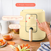 Made By Gather Beautiful 3 Qt Air Fryer with TurboCrisp Technology, EverGood Ceramic Nonstick Coating, Buttercream, Digital Touch Display, 29432