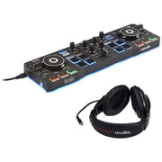 Hercules DJControl Starlight with LED Light & Resident Audio R100 Stereo Headphones Bundle