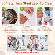HUSGW Grain Mill Grinder, 2000W High-Speed, 750g Capacity, 304 Stainless Steel, Professional Spice and Coffee Grinder, Silver, T740-US