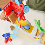 Hasbro Marvel Spidey and His Amazing Friends Water-Webs Spidey Island Playset with 3-Inch Articulated Spidey Figure, Jeff the Terrestrial Shark Minifigure, Pirate Accessories, Red/Blue