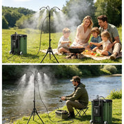Tanbaby Freestanding Sprinkler with 4 Gallon Tank, 10000mAh Portable Mist Cooling System for Outdoor Patio